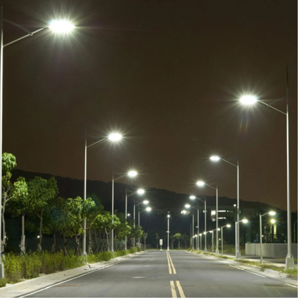 LED Shoebox Light Fixtures, A Series, 80W/100W/150W/200W, 5000K, 100V-277V, IP65, T3 Beam Angle, LED Parking Lot Lights, Gray