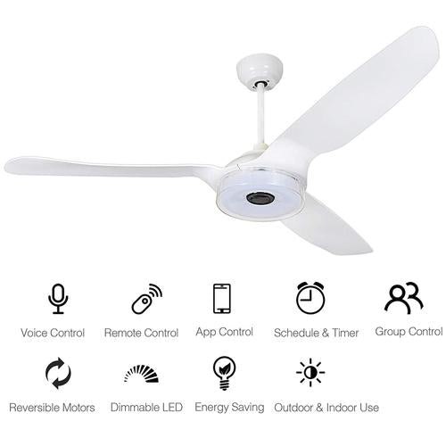 Icebreaker 56 in. Best Ceiling Fan with Lights for Bedroom,Living Room,Dining Room, Dimmable LED Light(Set of 2), Works with Alexa/Google Home/Siri