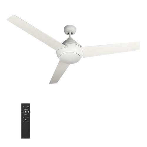 KENDRICK 52 inch 3-Blade Best Ceiling Fan with LED Light Kit & Remote Control - White/White