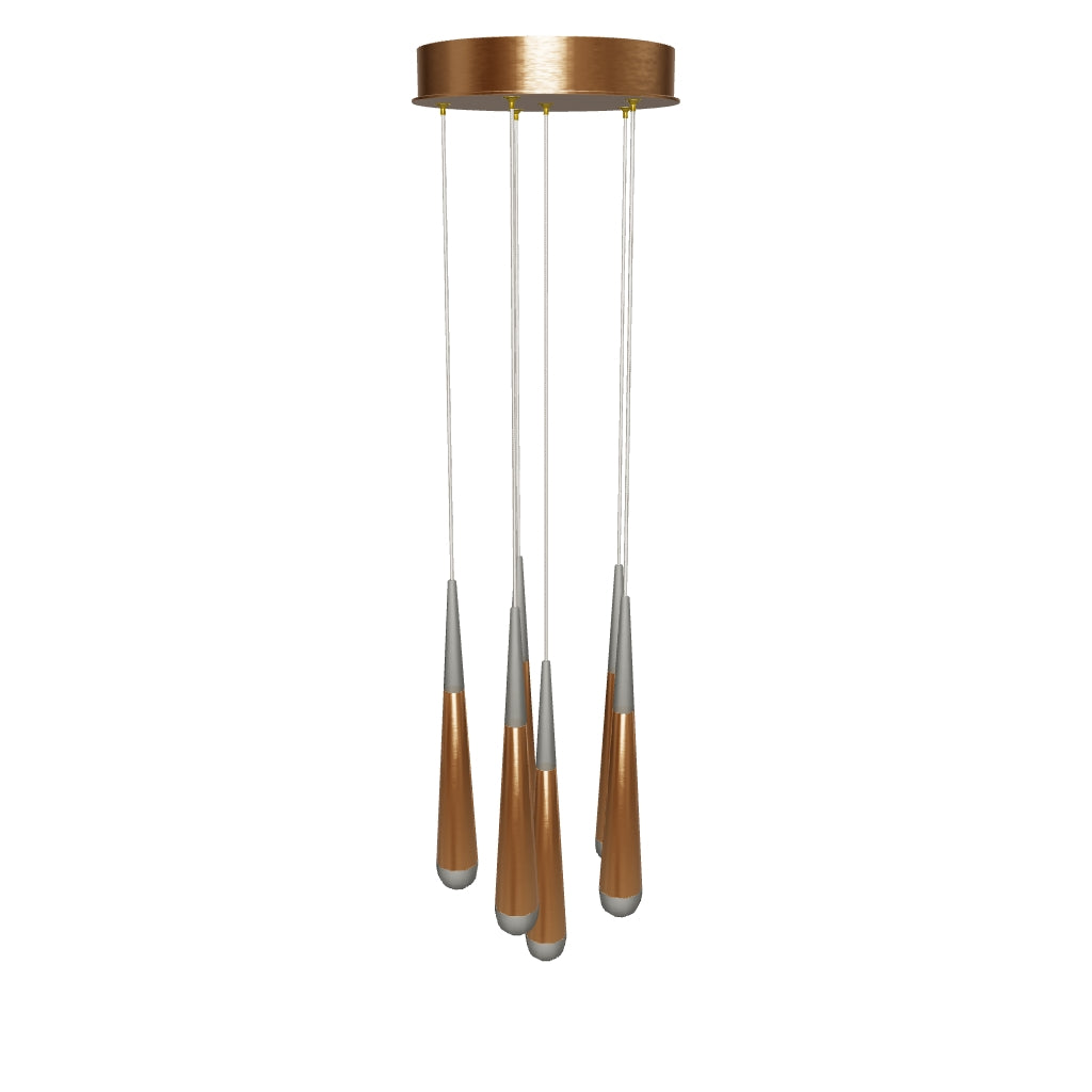 6-Light Chandelier, Brushed Gold Finish, 42W, 3000K, 2100LM, Dimmable, Chandelier Dining Light Living Room Lighting Kitchen Island