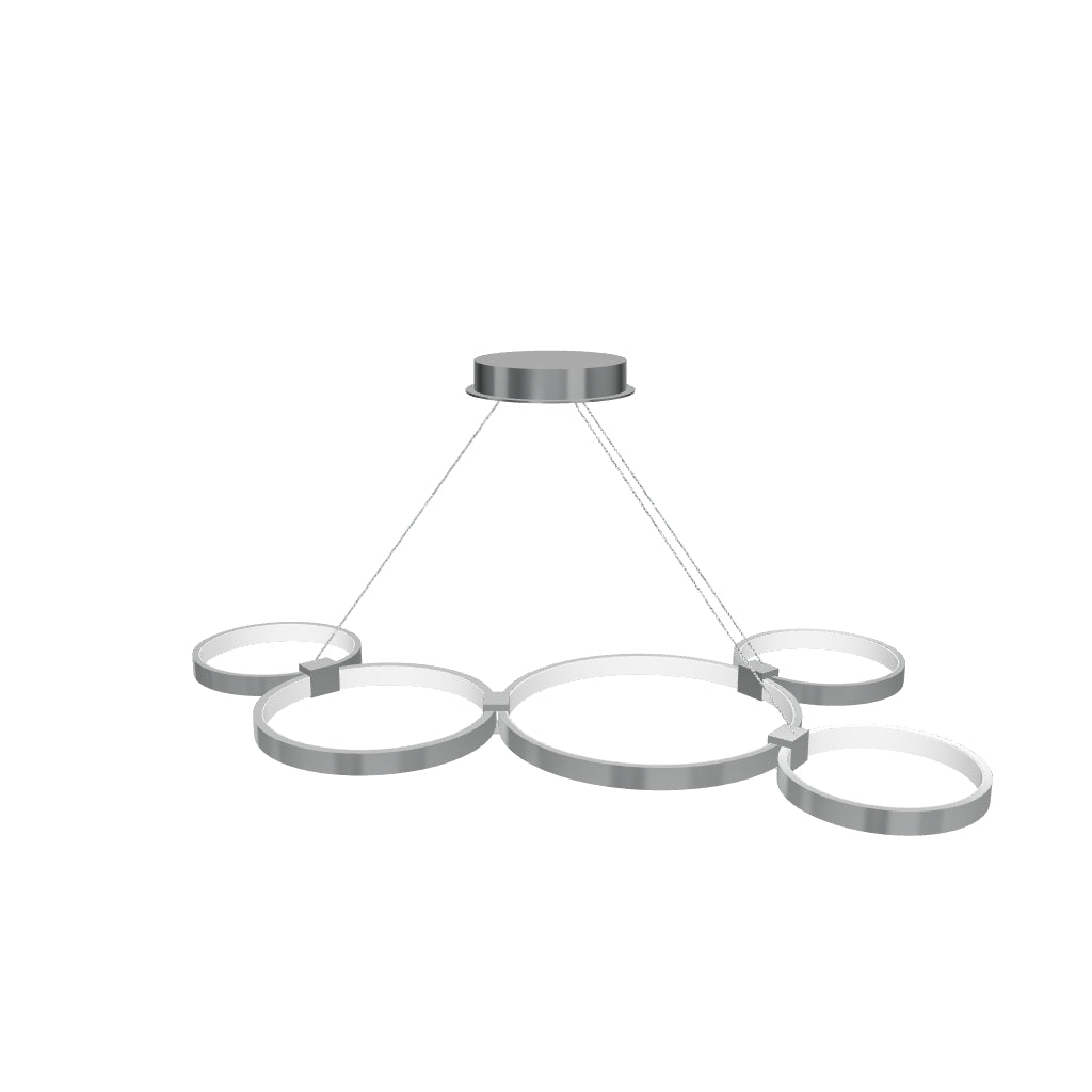 Modern Circular Chandelier, 5-Light, 92W, 3000K (Warm White), 3677 Lumens, Wheel Chandelier, Dimension: 50.1''x31.6''x110''