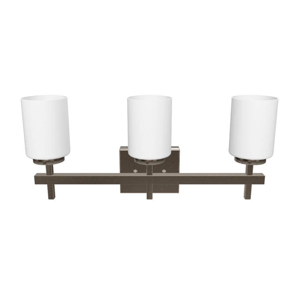 Brushed Nickel Bathroom Light Fixtures with Opal Glass Shades, Wall Mount, 4000K (Cool White), Vanity Lighting, ETL Listed, Cylinder Shape Bath Bar Light
