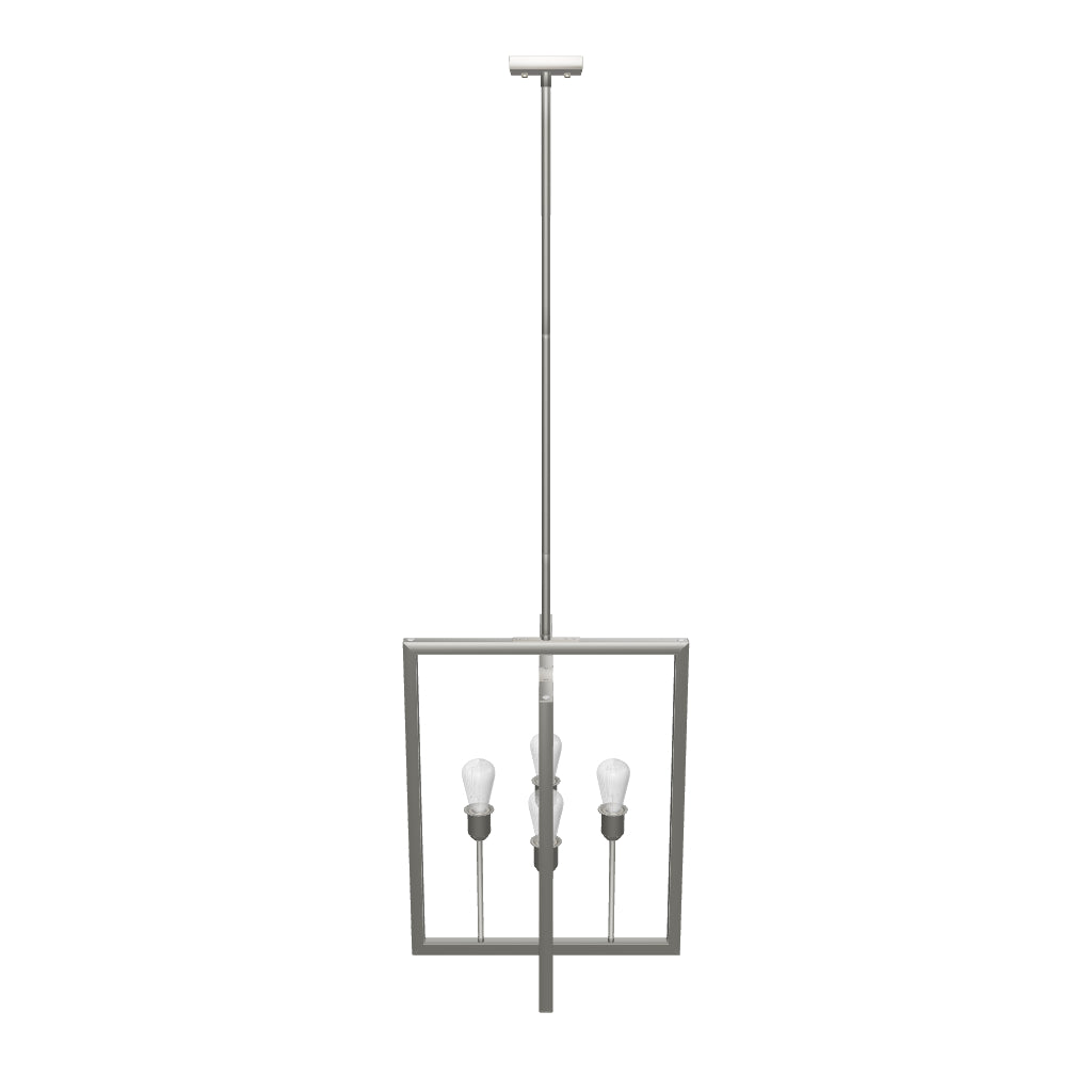 Farmhouse Chandelier, 4-Light Foyer Lighting for Dining Room, E26 Base, Brushed Nickel/Oil Rubbed Bronze Finish