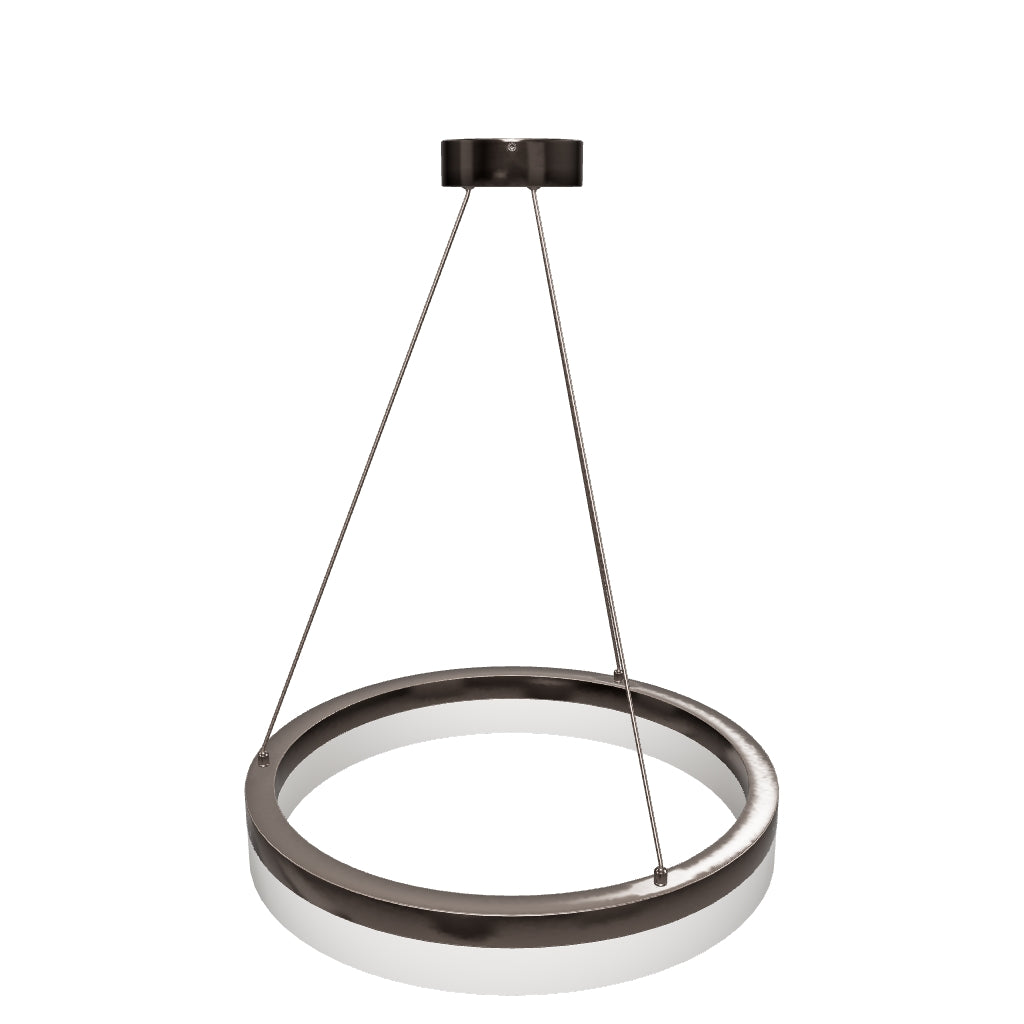 35W LED Round Pendant Light, 3000K (Warm White), 2000 Lumens, Brushed Nickel Finish and White Acrylic Shade, ETL Listed