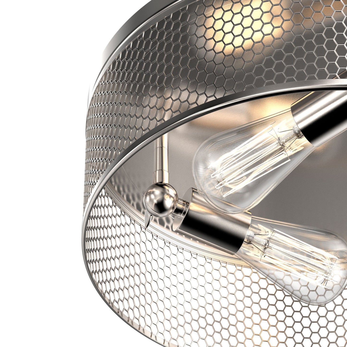 3-Lights Cage Style Flush Mount Fixture, Drum Shape, E26 Base, UL Listed, 3 Years Warranty