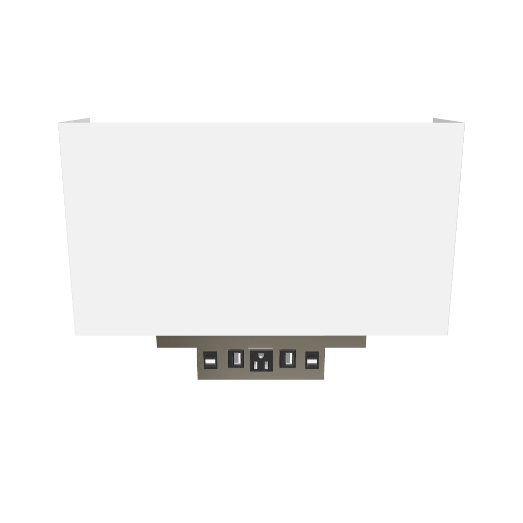 2-Light, Wall Sconce for Bedroom with 2 Switch, 2 USB & 1 Outlet, White Fabric / Acrylic Shade, Wall Mounted Lamps for Hotel, Corridor and Restaurant