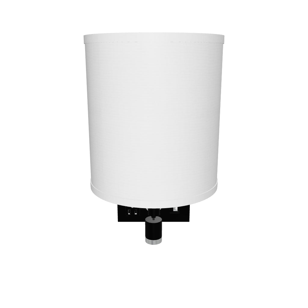 1-Light Bedside Wall Sconce Lighting with Adjustable LED Reading Light, Black Metal Finish w/ White Fabric Shade, W/ LED 1W 1USB, 2 Switchs &1 Outlet, for Bedroom Living Room Hotels