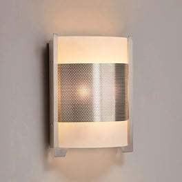 2-Light Brushed Nickel Wall Sconce, White Glass shade, Dimension: W10