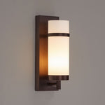 1-Light, Oil Rubbed Bronze/Satin Nickel Finish Wall Sconce with White Glass shade, Wall Mounted Lamps for Home Hotel Corridor Restaurant