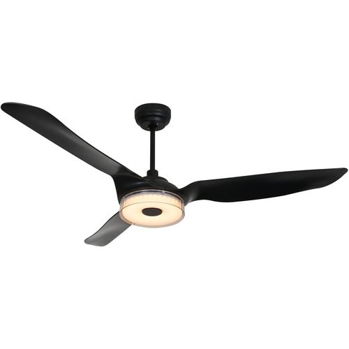 Icebreaker 56 in. Best Ceiling Fan with Lights and Remote Control(Set of 2), Black Finish, Works w/ Alexa/Google Home/Siri (3-Blade)