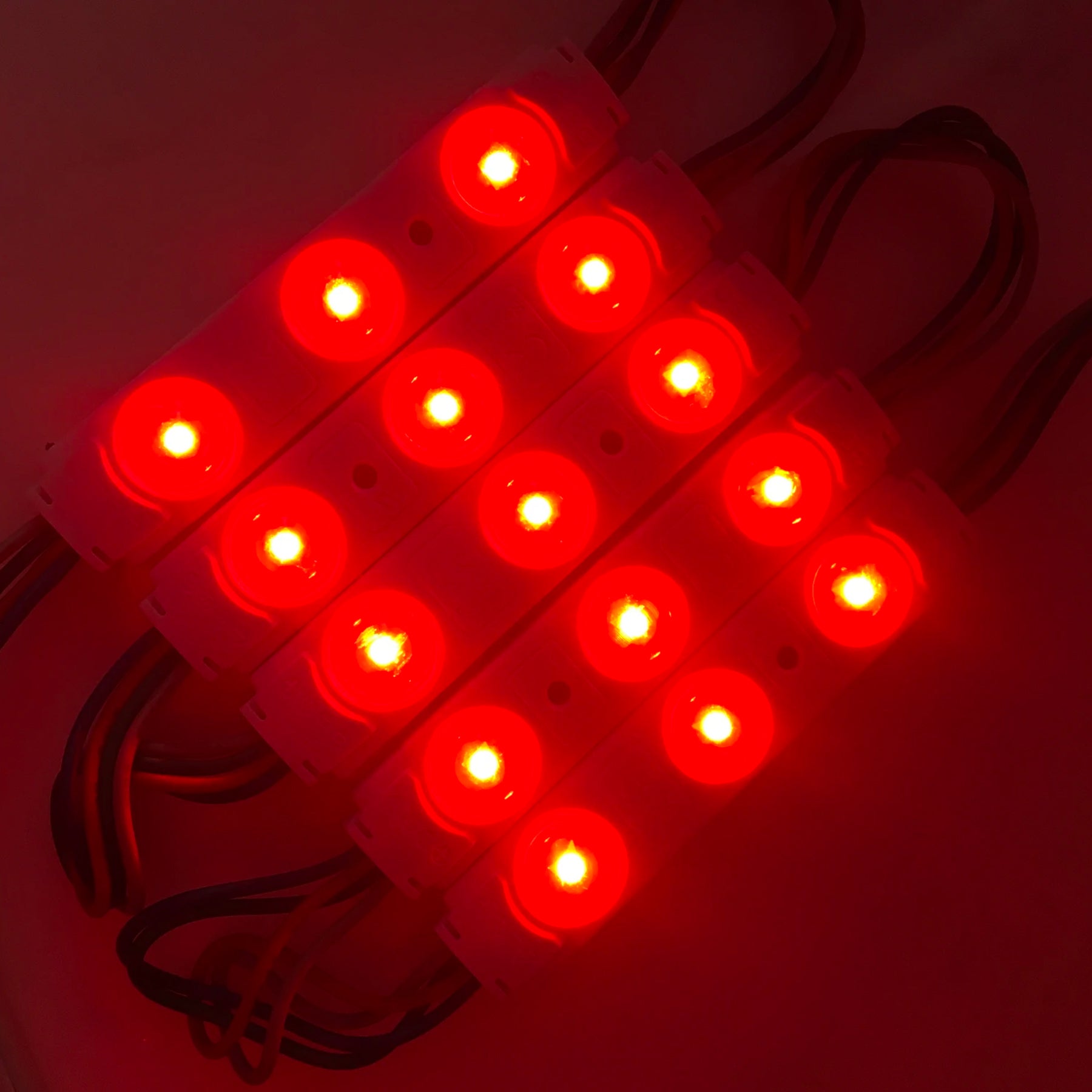 RGB LED Module Lights, 3LEDs/Mod, DC12V, 0.65W, Waterproof Decorative Light for Letter Sign Advertising Signs with Tape Adhesive Backside (40-Pack)