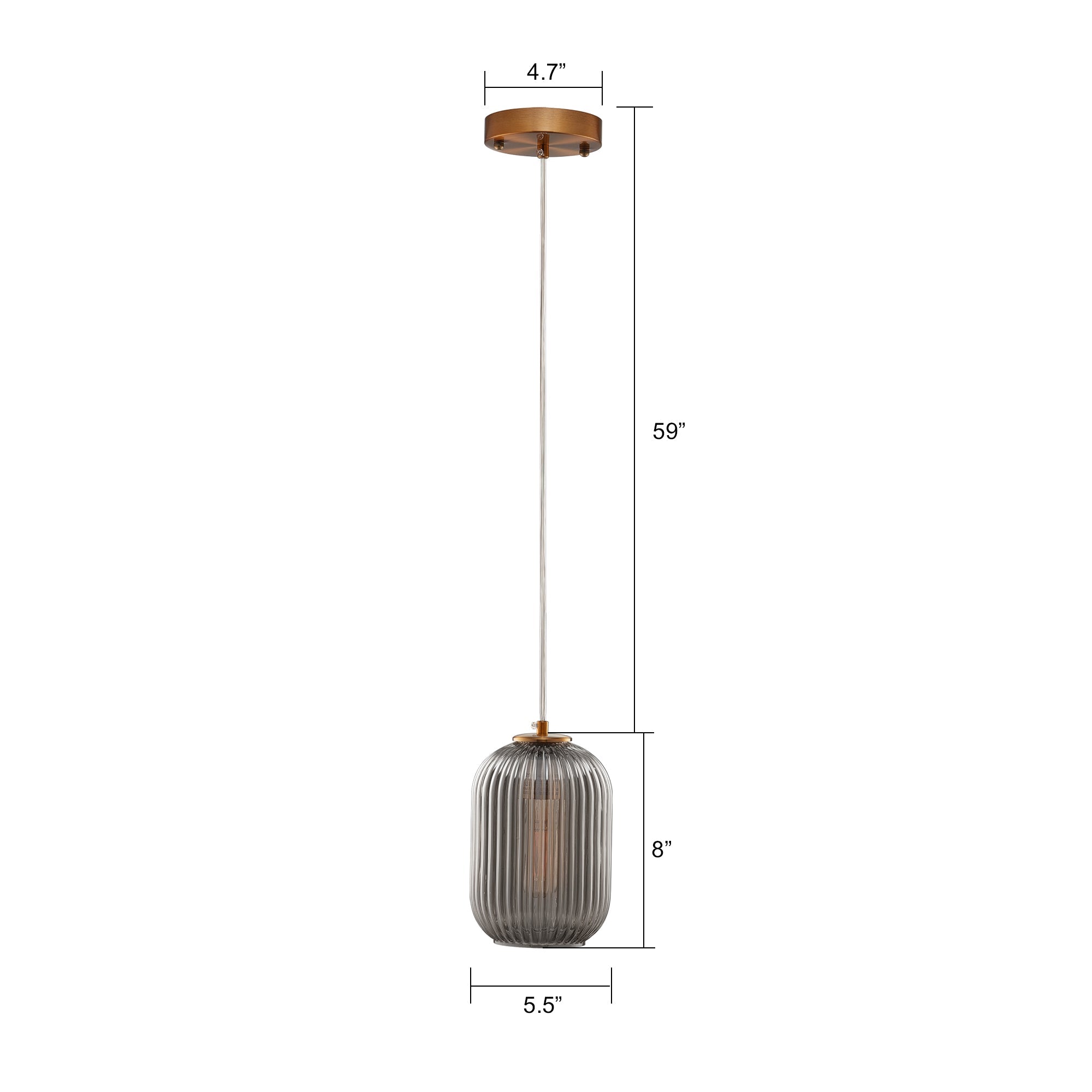 Circulus Chrome Gray Ribbed Glass Indoor & Outdoor Best Pendant Light