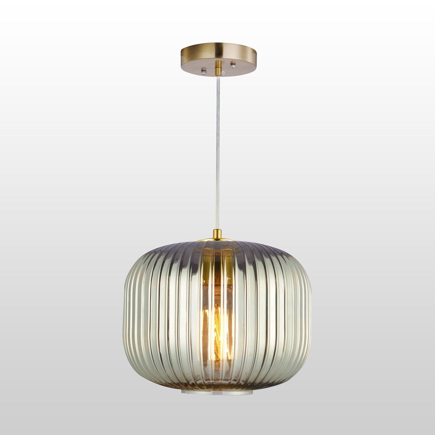 Circulus Chrome Gray Ribbed Glass Indoor & Outdoor Best Pendant Light