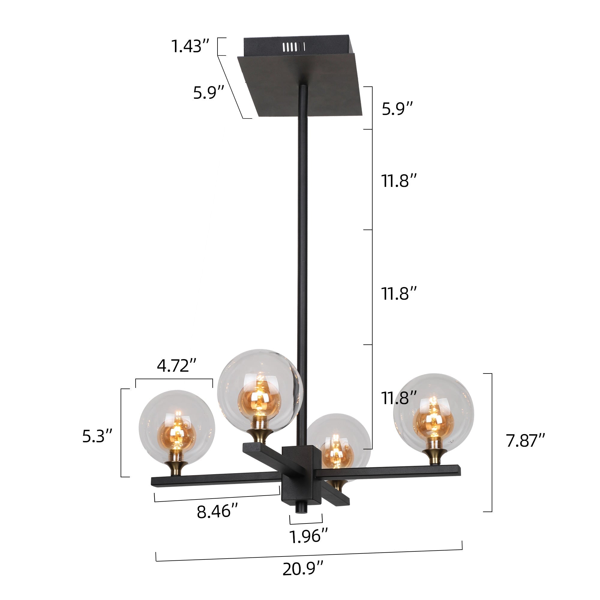 Florence Amber Glass Shade Best LED Pendant Light