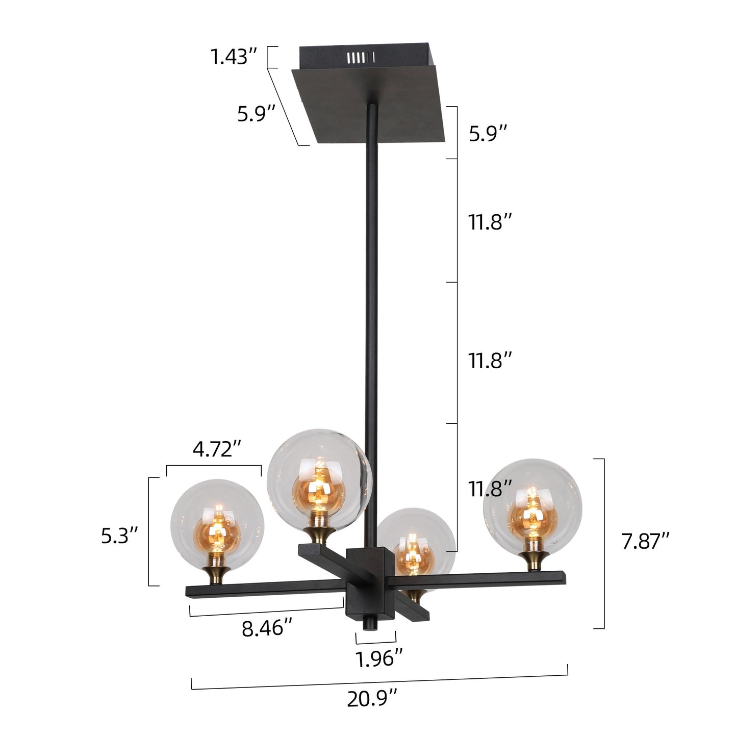 Florence Amber Glass Shade Best LED Pendant Light