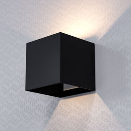 9W Square Shape LED Wall Sconce, 3000K Warm White, 500LM, Clear Glass, Wall Mount, 120V Triac Dimmable ETL Damp Location