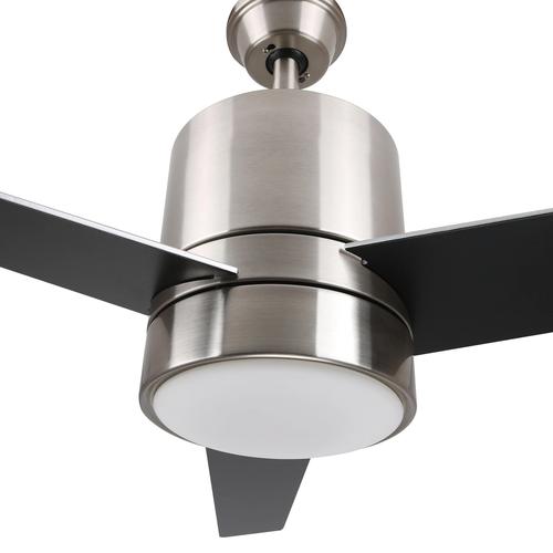 Ranger 52 In. Silver/black Led Indoor/outdoor Best Smart Ceiling Fan with Light Kit, Works w/ Alexa/Google Home/Siri, Wifi Ceiling Fan W/ Best Smart Wall Switch (3-Blade)