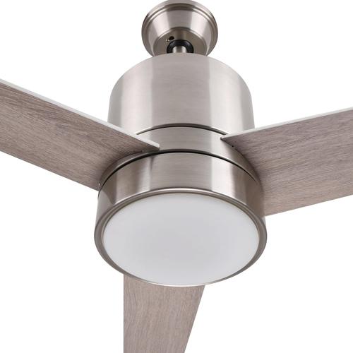 Ranger 52 In. 3-Blade Led Indoor Wi-Fi Best Smart Ceiling Fan with Light Kit, Best Smart Wall Switch, Alexa/Google Home/Siri Compatible, Silver Wooden Pattern