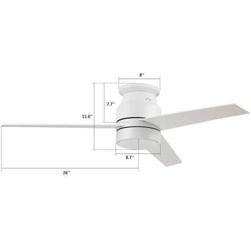 Ranger 52 In. 3-Blade Led Indoor White Best Smart Ceiling Fan with Led Light Kit, Best Smart Wall Switch, Alexa/Google Home/Siri Compatible