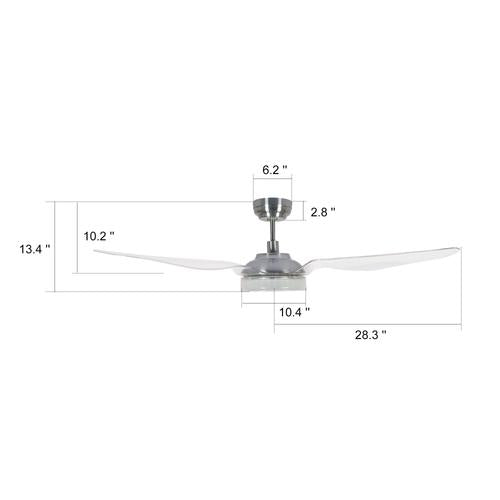 Icebreaker 56 in. LED Best Smart Ceiling Fan with Remote (3-Blade) Silver Finish (Voice Control) w/ Alexa/Google Home/Siri