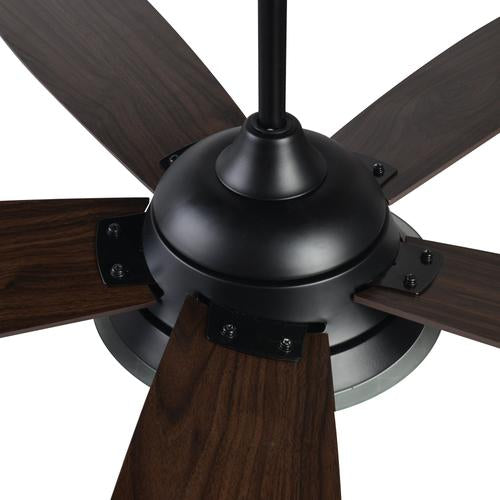 Striker 52 In. Best Smart Ceiling Fan with Dimmable Led Light & Remote Control, Black Wooden Pattern with Alexa/google Home/Siri (5-Blade)