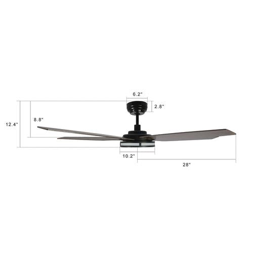 Explorer 52 In. Indoor/outdoor Wi-Fi Best Smart Ceiling Fan with Light & Remote, Works with Alexa/Google Home, Black/dark Wooden Pattern (5-Blade)