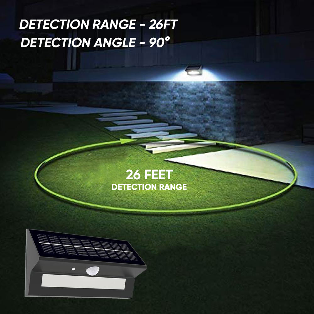 6W, Smart Solar LED Wall Pack Lights with PIR Sensor - Based Motion Detectors, Outdoor Wall Lights (HY39WSRB)
