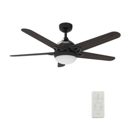 Solasta 52 Inch 5-Blade Best Smart Ceiling Fan With Led Light Kit & Remote - Black/Dark Wood