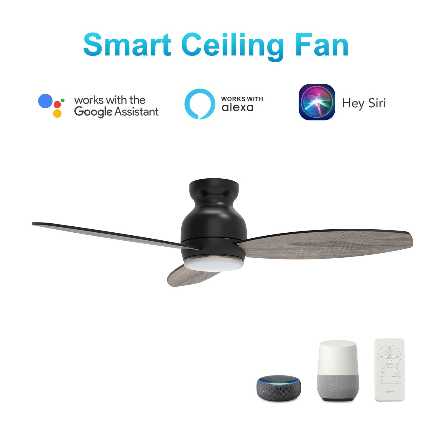 Trendsetter 48'' Best Smart Ceiling Fan with Remote, Light Kit Included, Works with Google Assistant and Amazon Alexa,Siri Shortcut