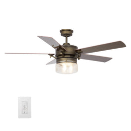 Alexandria 52'' Best Smart Ceiling Fan with wall control, Works with Google Assistant and Amazon Alexa,Siri Shortcut