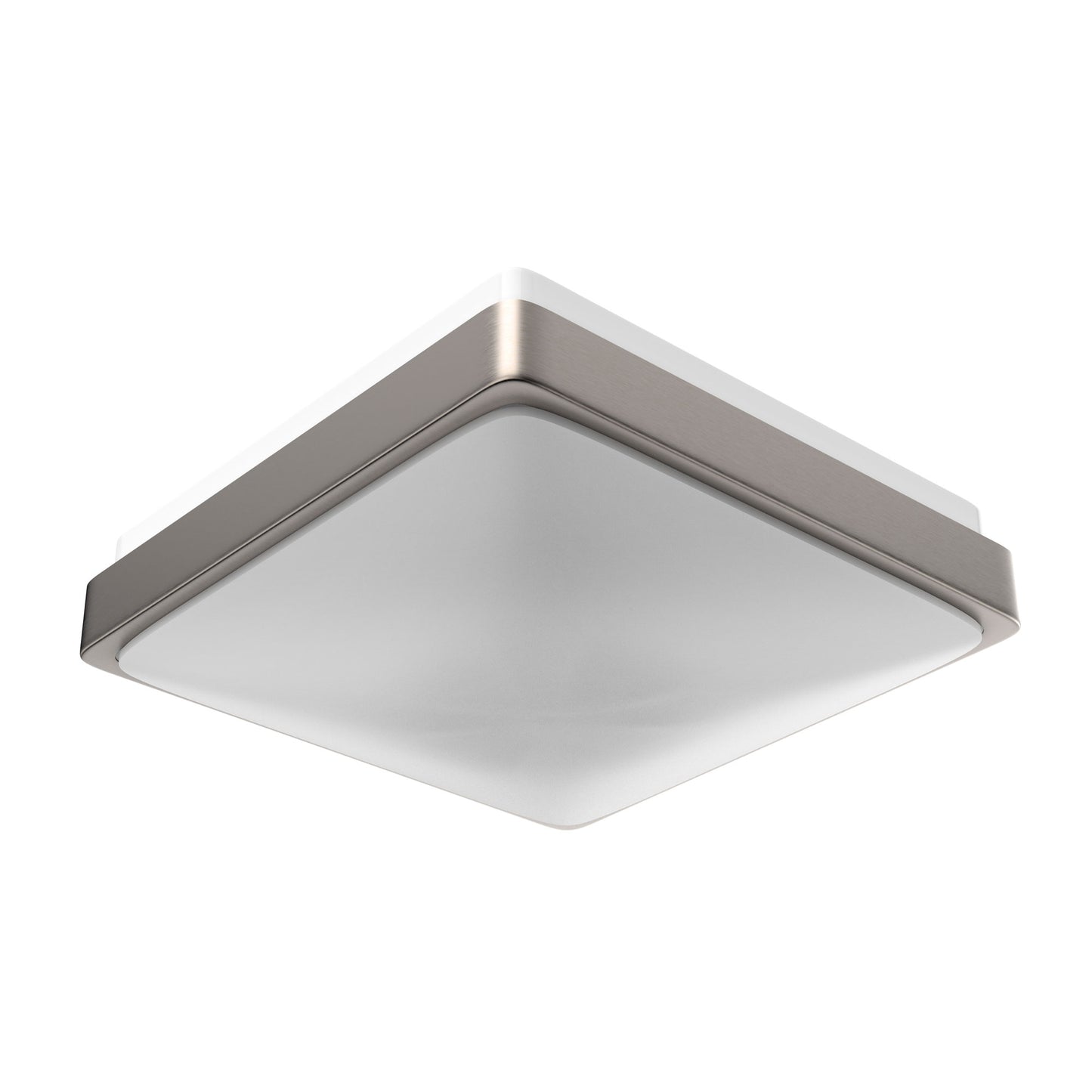 11 in. Square Single Ring Flush Mount Ceiling Light, 1050LM, Power 15W, AC120V, 4000K Dimmable Brushed Nickel, Hallway Light Fixture