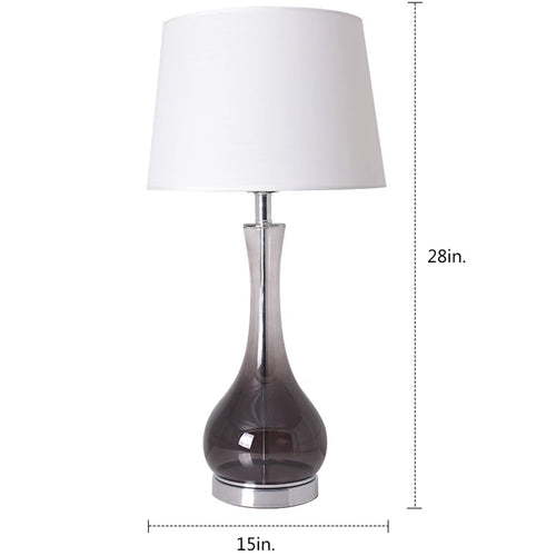Melati Smoke Gray Ombre Glass Best Table Lamp 28" - Smoke Gray/White (Set of 2)