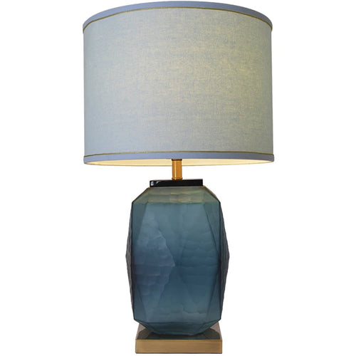 Platycodon Little Sculpted Glass Best Table Lamp 23" - Ocean Blue/Light Blue