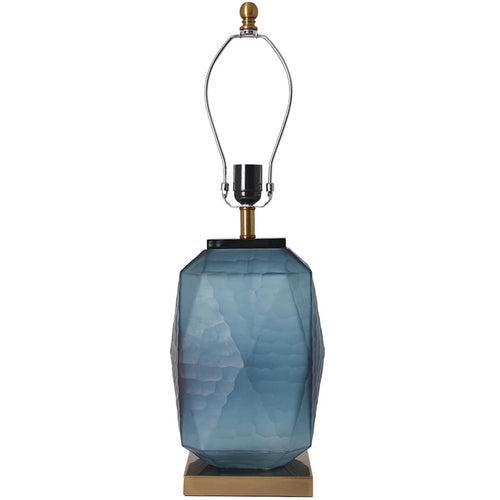 Platycodon Little Sculpted Glass Best Table Lamp 23" - Ocean Blue/Light Blue