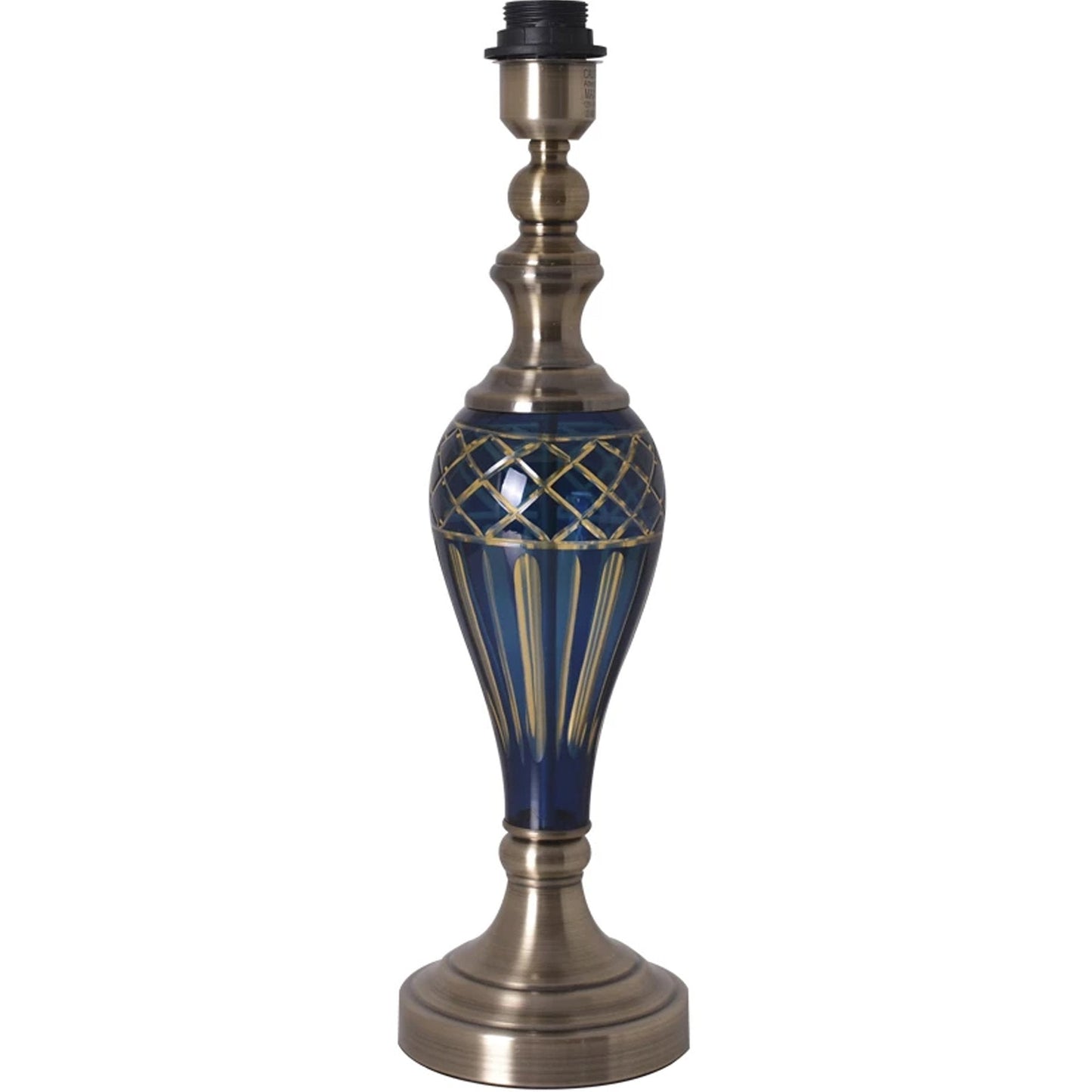 Piatunnia Art Deco Fluted Glass Best Table Lamp 28" - Cobalt Blue/Light Green