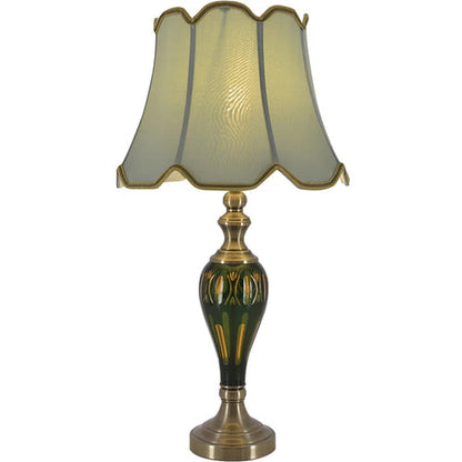 Piatunnia Art Deco Fluted Glass Best Table Lamp 28" - Emerald Green/Light Green