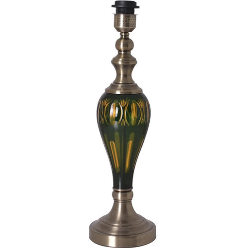 Piatunnia Art Deco Fluted Glass Best Table Lamp 28" - Emerald Green/Light Green (Set of 2)