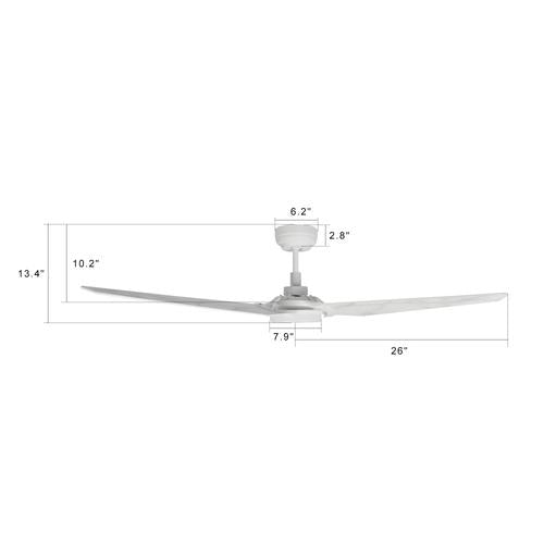 Trailblazer (3-Blade) Best Smart Ceiling Fan with Dimmable LED Light, White/Marble Pattern, Works w/ Remote Control/Alexa/Google Home/Siri