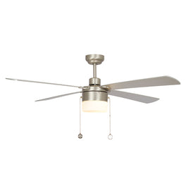 AMALFI 52 inch 4-Blade best Ceiling Fan with Pull Chain - Brushed Nickel/Silver