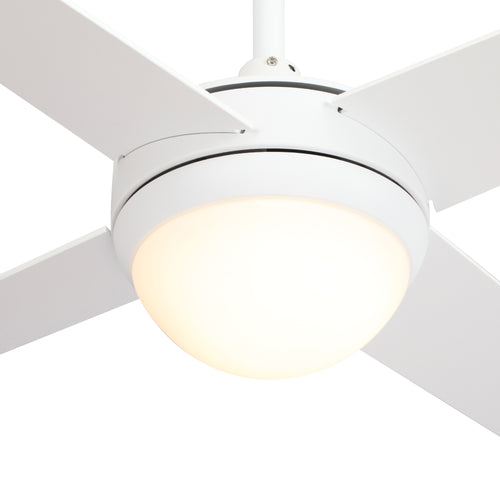 NEVA 52 inch 4-Blade Best Smart Ceiling Fan with LED Light Kit & Best Smart Wall Switch - White/White