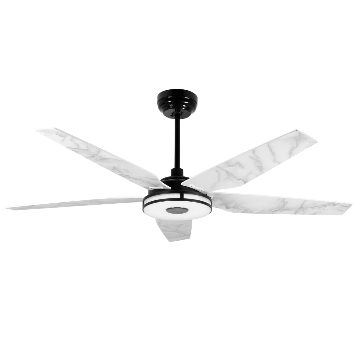Explorer 52 in. (5-Blade) Best Smart Ceiling Fan w/ Light & Remote, Black/Marble Pattern Finish, Works w/ Alexa/Google Home/Siri