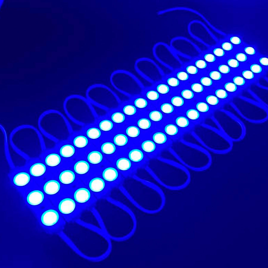 LED Module Lights, 3LEDs/Mod, DC12V, 0.72W, Blue, Waterproof Decorative Light for Letter Sign Advertising Signs with Tape Adhesive Backside (40-Pack)