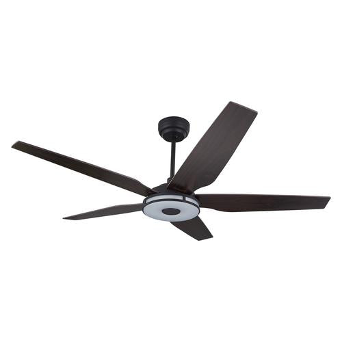 Explorer 52 In. Indoor/outdoor Wi-Fi Best Smart Ceiling Fan with Light & Remote, Works with Alexa/Google Home, Black/dark Wooden Pattern (5-Blade)