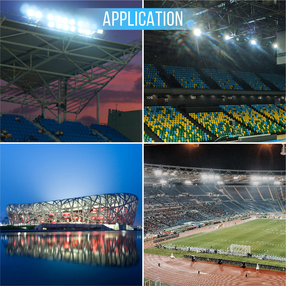 LED Sport Light, J Series, 500W, 5000K, 100-277V, IP66 , 30°/45°/60° Beam Angle, Dimmable, 75000 Lumens, Commercial Arena Light for Sports Fields & Court