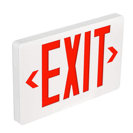 LED Exit Sign with Battery Backup, Double Face, 4W, AC120-277V, Side Mount/Ceiling Mount, Red Letter Emergency Exit Lights