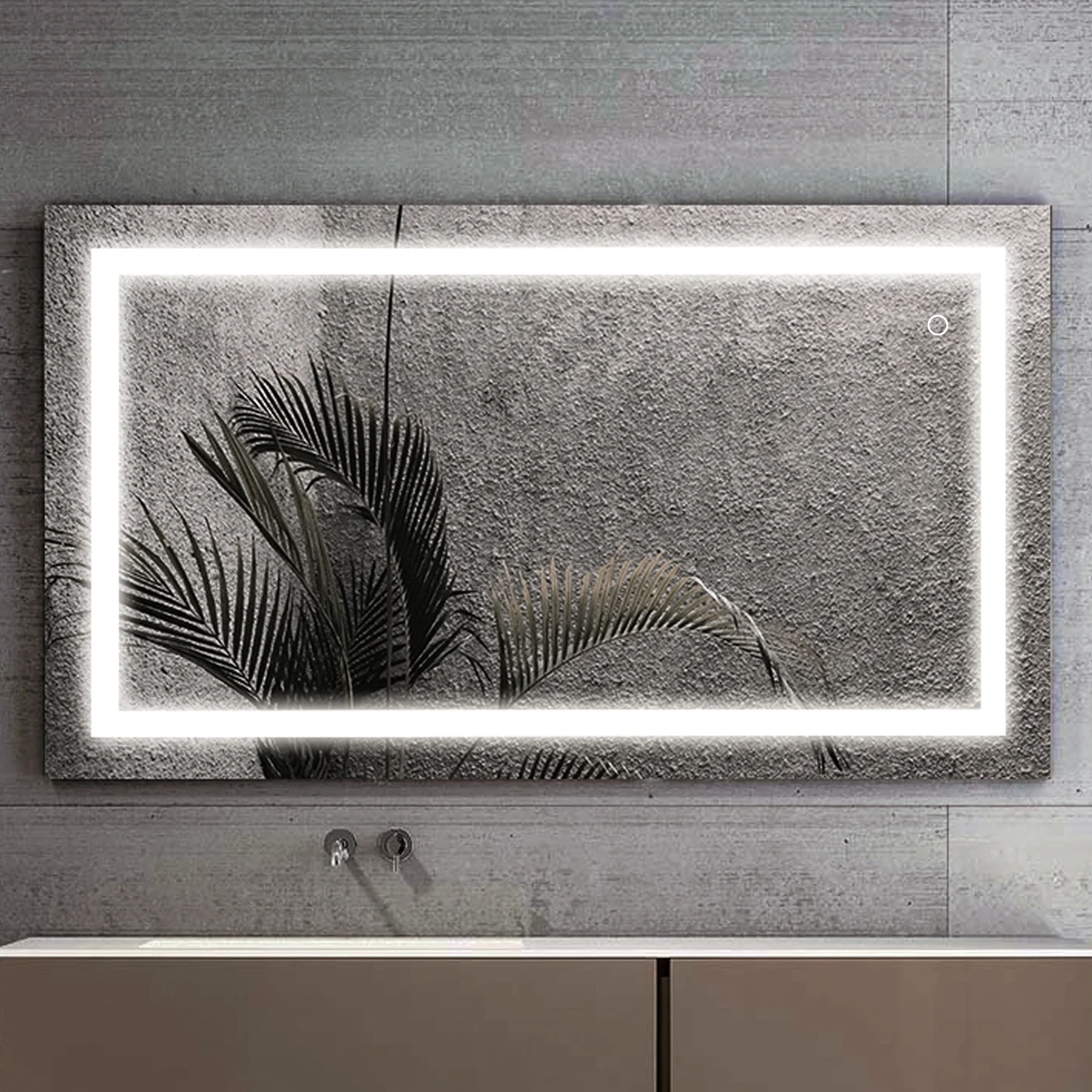 1-Pack, LED Lighted Bathroom Vanity Mirror, Touch Button, Adjustable Color Temperature & Remembrance, Makeup Mirror, Inner Window Style (NO DEFOGGER)