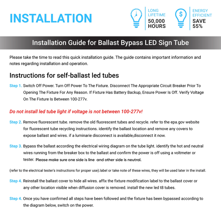 T8 LED Sign Tubes with R17 Base, Ballast & Rotatable, 360 Degree ...