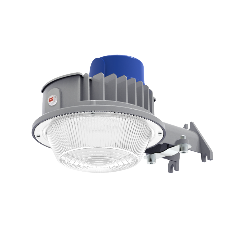 LED Barn Light w/ 3-pin NEMA Photocell, 36/48/60 Wattage Adjustable 3000K/4000K/5000K CCT Changeable, 120-277V, Dusk-To-Dawn, Silver