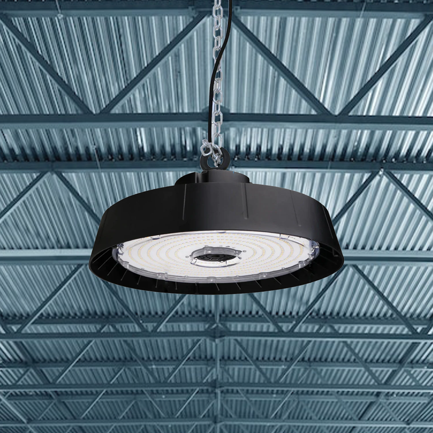 UFO LED High Bay Light 240W, 5700K Daylight White 36000LM, IP65, UL, DLC Listed, 1-10V Dimmable, 100V-277V, For Workshop Warehouse Barn Factory Gym Airport Lights