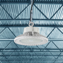 UFO LED High Bay Light 150W, 5700K Daylight White, 21750LM, UL, DLC Listed, AC100-277V, 1-10V Dimmable, White, For Warehouse Barn Airport Workshop Garage Factory